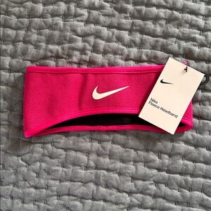 🆕 Nike Knit Fleece Headband. Pink Fireberry. Unisex.